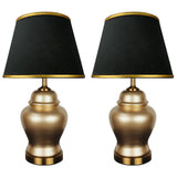 Pair of Golden Ceramic Table Lamps - TL153
