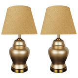 Pair of Golden Ceramic Table Lamps - TL153