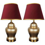 Pair of Golden Ceramic Table Lamps - TL153