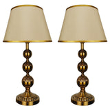 Pair of Exquisite Triple Golla Golden Metal Lamps - TL156