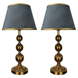 Pair of Exquisite Triple Golla Golden Metal Lamps - TL156