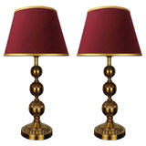 Pair of Exquisite Triple Golla Golden Metal Lamps - TL156