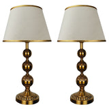 Pair of Exquisite Triple Golla Golden Metal Lamps - TL156