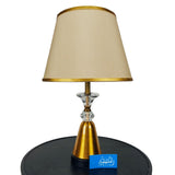 Pair of Golden & Black Metal Lamps with Crystal - TL168