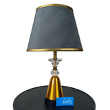 Pair of Golden & Black Metal Lamps with Crystal - TL168