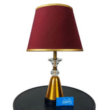 Pair of Golden & Black Metal Lamps with Crystal - TL168
