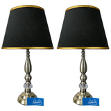 Pair of Metal Table Lamps with Crystal - TL177