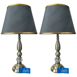 Pair of Metal Table Lamps with Crystal - TL177