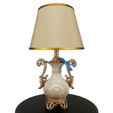 Pair of Elegant White & Golden Bedside Table Lamps - TL28