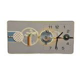 Abstract Themed Wooden Wall Clock with Golden Edges - WC17