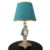 Pair of White & Silver Peacock Themed Elegant Table Lamps for Bedroom - TL09