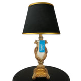 Pair of White & Golden Peacock Themed Table Lamps for Bedroom - TL03