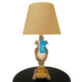 Pair of White & Golden Peacock Themed Table Lamps for Bedroom - TL03