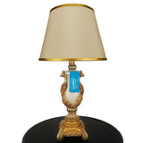 Pair of White & Golden Peacock Themed Table Lamps for Bedroom - TL03