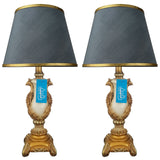 Pair of White & Golden Peacock Themed Table Lamps for Bedroom - TL03