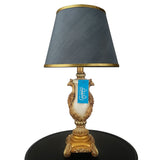 Pair of White & Golden Peacock Themed Table Lamps for Bedroom - TL03