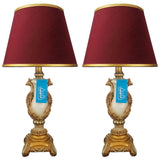Pair of White & Golden Peacock Themed Table Lamps for Bedroom - TL03