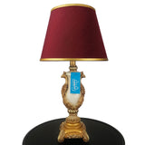 Pair of White & Golden Peacock Themed Table Lamps for Bedroom - TL03