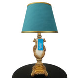 Pair of White & Golden Peacock Themed Table Lamps for Bedroom - TL03