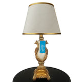 Pair of White & Golden Peacock Themed Table Lamps for Bedroom - TL03