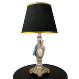 Pair of White & Silver Peacock Themed Elegant Table Lamps for Bedroom - TL09