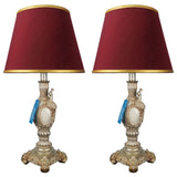 Pair of White & Silver Peacock Themed Elegant Table Lamps for Bedroom - TL09