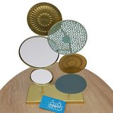 Golden Metal Table Décor with Accent Sunburst & Mirror - Raqeeq GD24