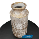 White & Golden Antique Vase for Table Decor - GD251
