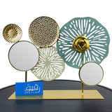 Golden Metal Table Décor with Accent Sunburst & Mirror - Raqeeq GD329