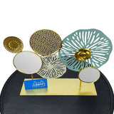 Golden Metal Table Décor with Accent Sunburst & Mirror - Raqeeq GD329