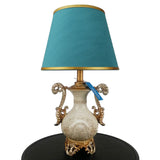 Pair of Elegant White & Golden Bedside Table Lamps - TL28