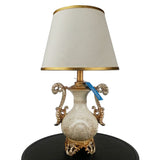 Pair of Elegant White & Golden Bedside Table Lamps - TL28