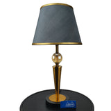 Pair of Black & Golden Metal Lamps with Crystal Golla - TL55