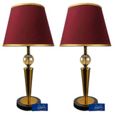 Pair of Black & Golden Metal Lamps with Crystal Golla - TL55