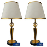 Pair of Black & Golden Metal Lamps with Crystal Golla - TL55